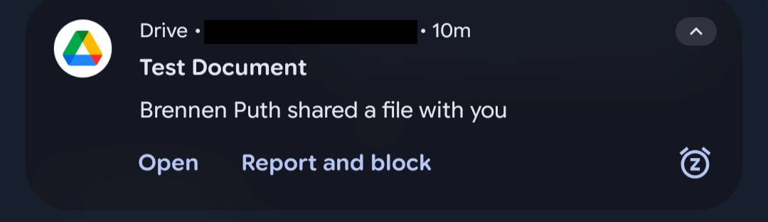 Google Drive Notification